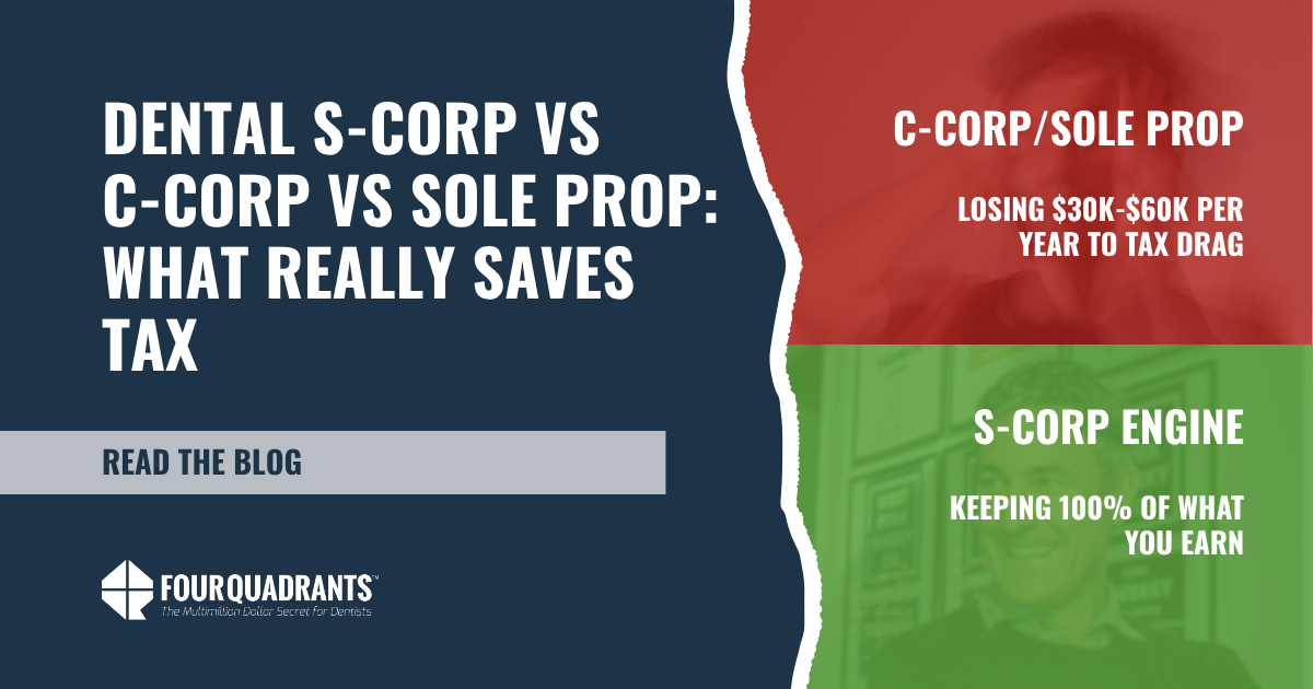 Dental S-Corp vs C-Corp vs Sole Prop: What Really Saves Tax | The Millionaire Dentist™ Blog